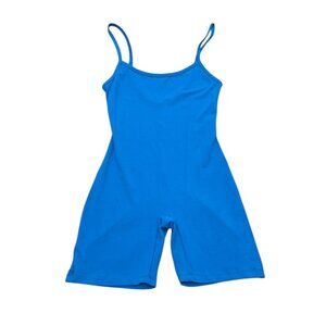 Vintage Y2K Los Angeles Apparel Blue Cotton Spandex Romper Bodysuit